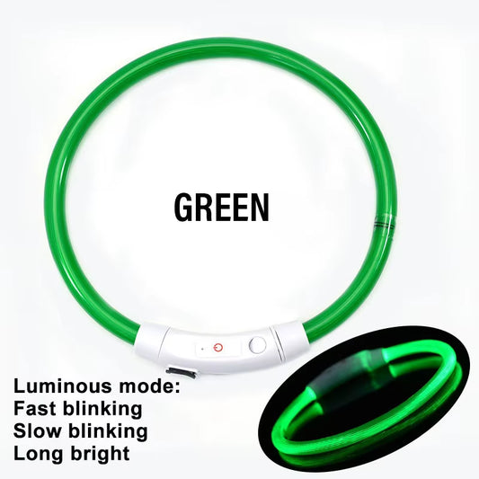 3 Modes Dog Luminous Charge Collar Led Usb Cat Dogs Collars Detachable Night Led Glow Dog Loss Prevention Collar Pet Accessories